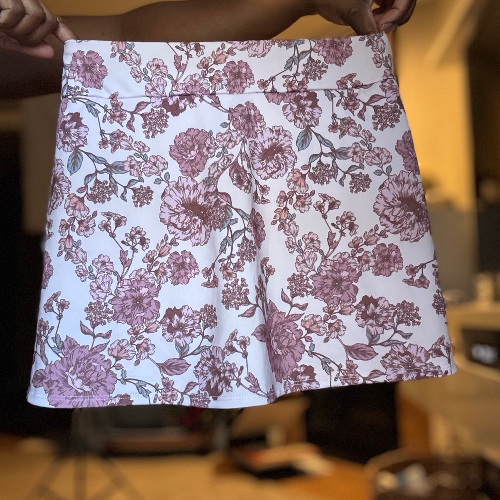 Onzie Floral Skater Skirt - Pink and White